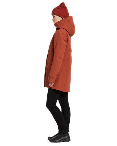Rust coloured Didriksons Frida Womens Parka 7 on white background #colour_rust