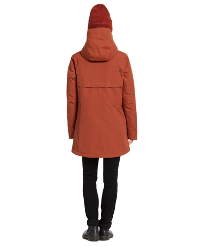 Rust coloured Didriksons Frida Womens Parka 7 on white background #colour_rust
