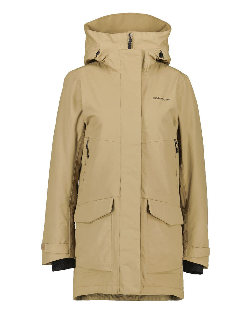 Wood Coloured Didriksons Frida Womens Parka 7 On A White Background 