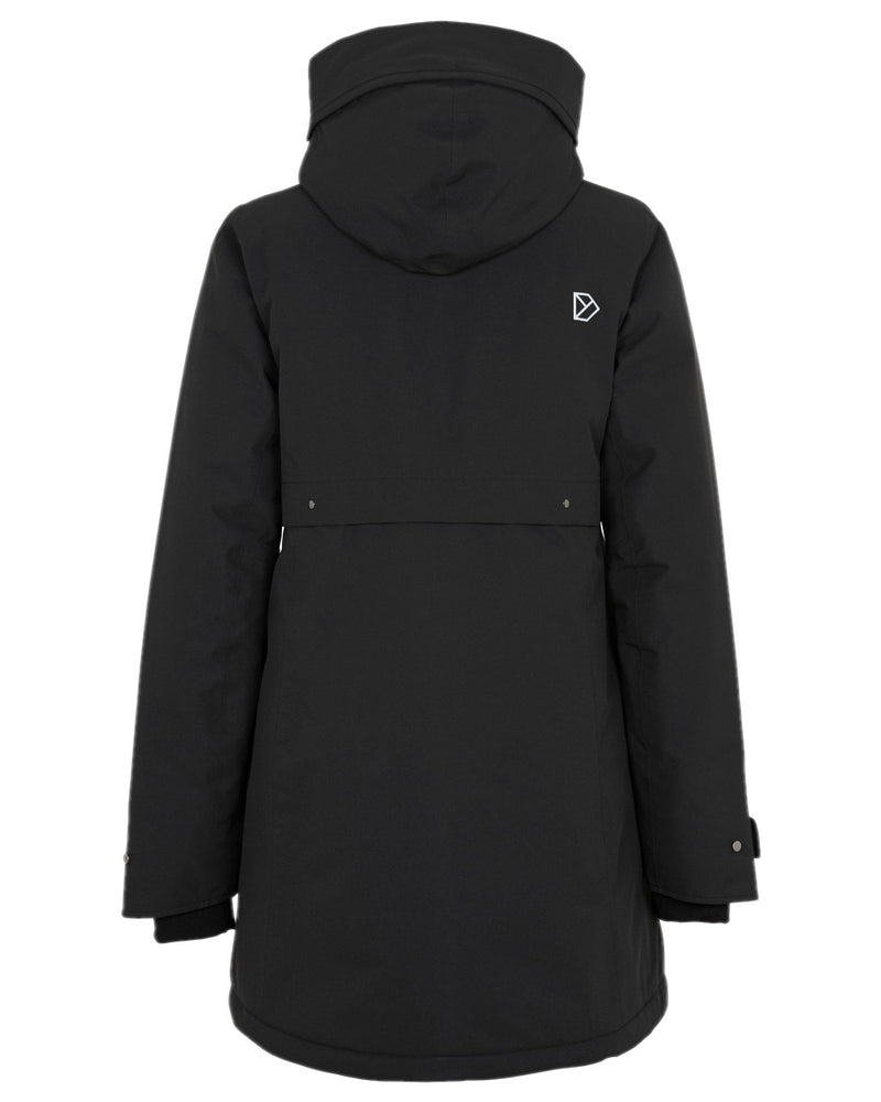 Black Coloured Didriksons Helle Ladies Parka 5 on white background 