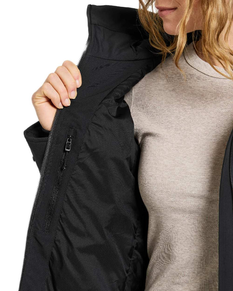 Black Coloured Didriksons Helle Ladies Parka 5 on white background 