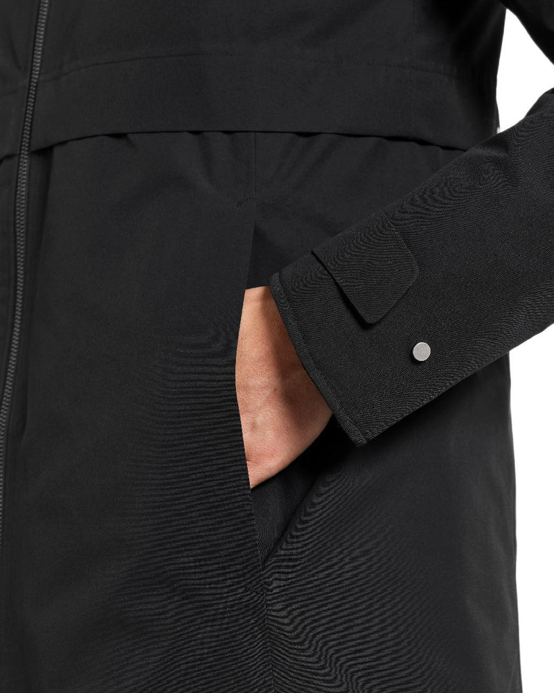 Black Coloured Didriksons Helle Ladies Parka 5 on white background 