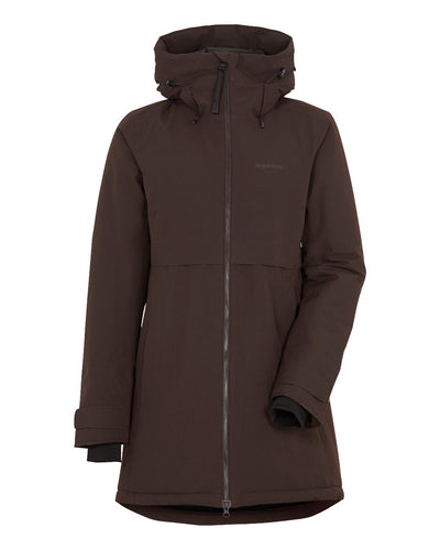 Brown Coloured Didriksons Helle Ladies Parka 5 On A White Background  #colour_brown