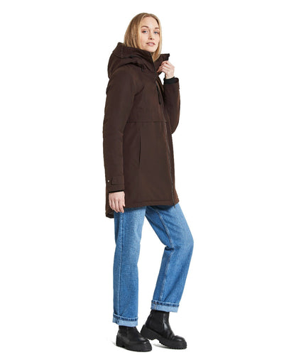 Brown Coloured Didriksons Helle Ladies Parka 5 On A White Background  #colour_brown