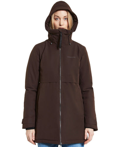 Brown Coloured Didriksons Helle Ladies Parka 5 On A White Background  #colour_brown