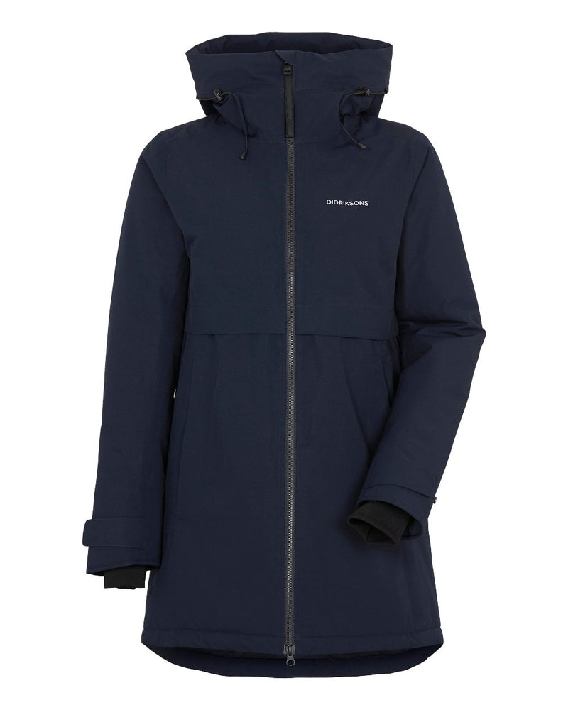 Dark Night Blue Coloured Didriksons Helle Ladies Parka 5 On A White Background  