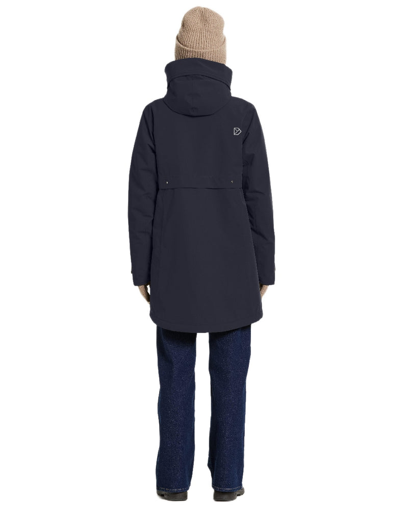 Dark Night Blue Coloured Didriksons Helle Ladies Parka 5 on white background 
