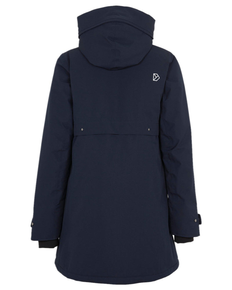 Dark Night Blue Coloured Didriksons Helle Ladies Parka 5 on white background 