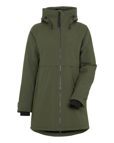 Deep Green Coloured Didriksons Helle Ladies Parka 5 On A White Background  #colour_deep-green