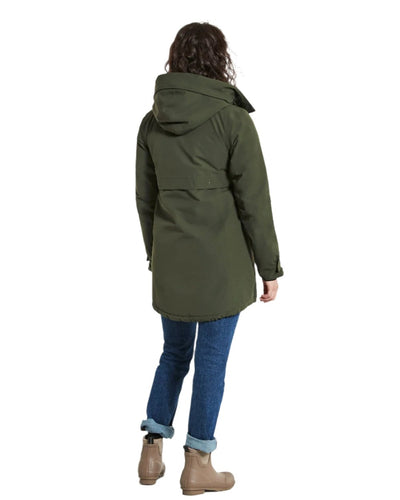 Deep Green Coloured Didriksons Helle Ladies Parka 5 On A White Background  #colour_deep-green