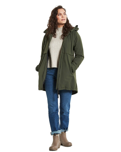 Deep Green Coloured Didriksons Helle Ladies Parka 5 On A White Background  #colour_deep-green