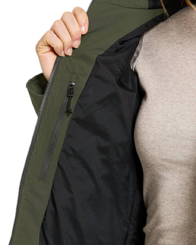 Deep Green Coloured Didriksons Helle Ladies Parka 5 on white background #colour_deep-green