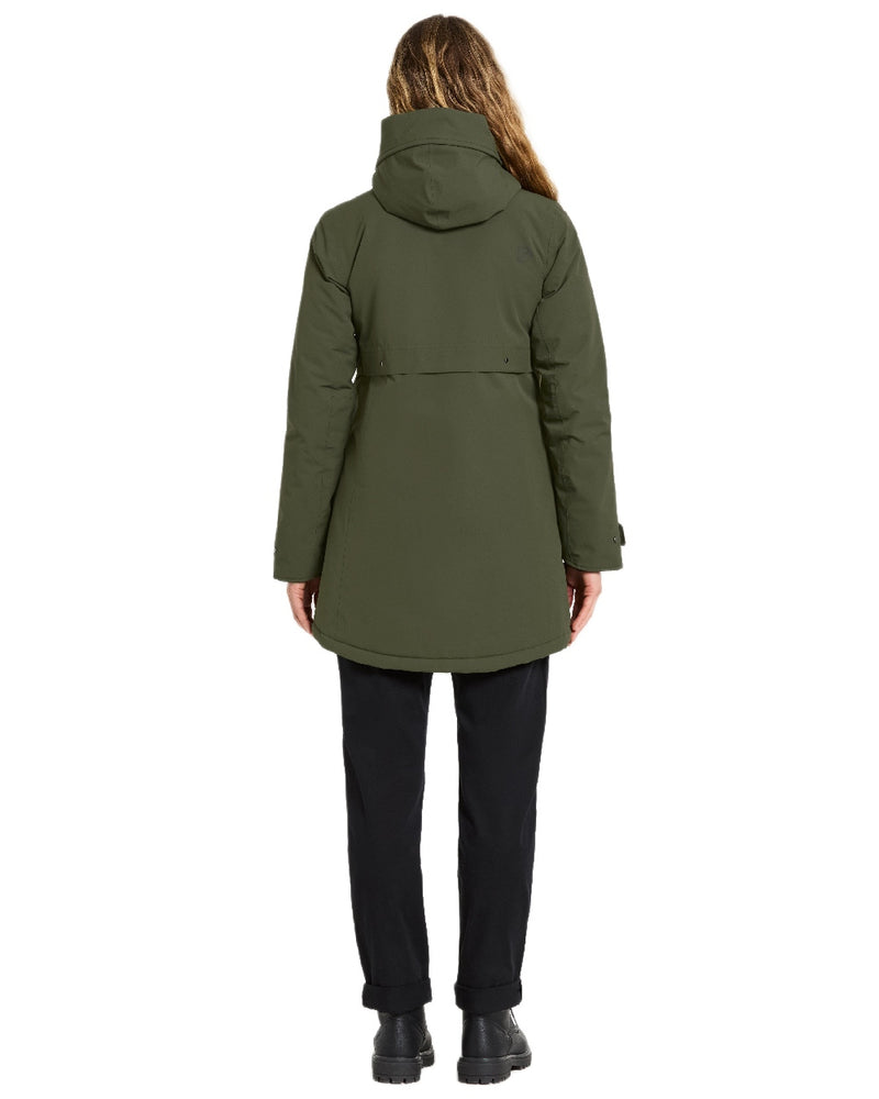 Deep Green Coloured Didriksons Helle Ladies Parka 5 on white background 