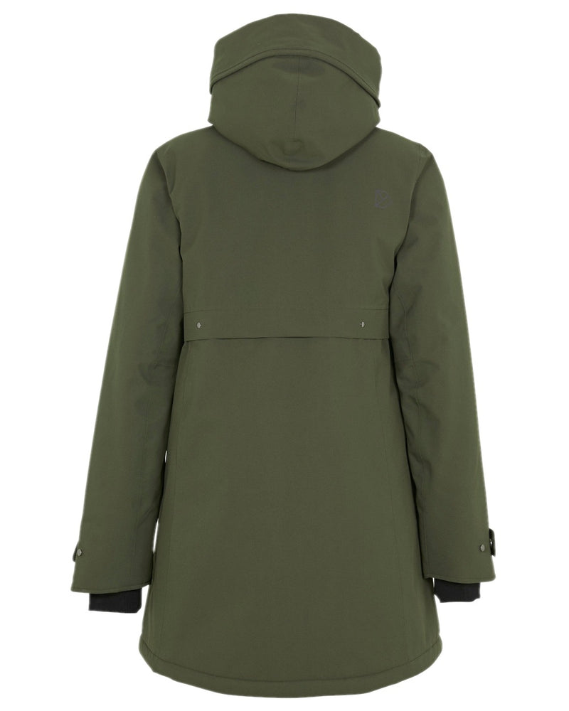 Deep Green Coloured Didriksons Helle Ladies Parka 5 on white background 