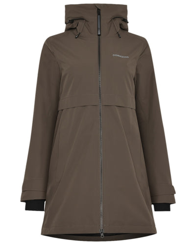 Mocha Brown Coloured Didriksons Helle Ladies Parka 5 on white background #colour_mocha-brown