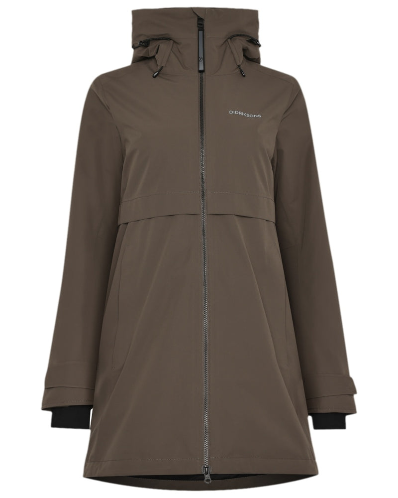 Mocha Brown Coloured Didriksons Helle Ladies Parka 5 on white background 