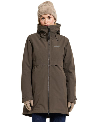 Mocha Brown Coloured Didriksons Helle Ladies Parka 5 on white background #colour_mocha-brown