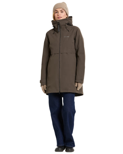 Mocha Brown Coloured Didriksons Helle Ladies Parka 5 on white background #colour_mocha-brown