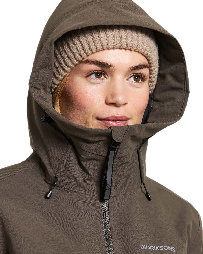 Mocha Brown Coloured Didriksons Helle Ladies Parka 5 on white background 