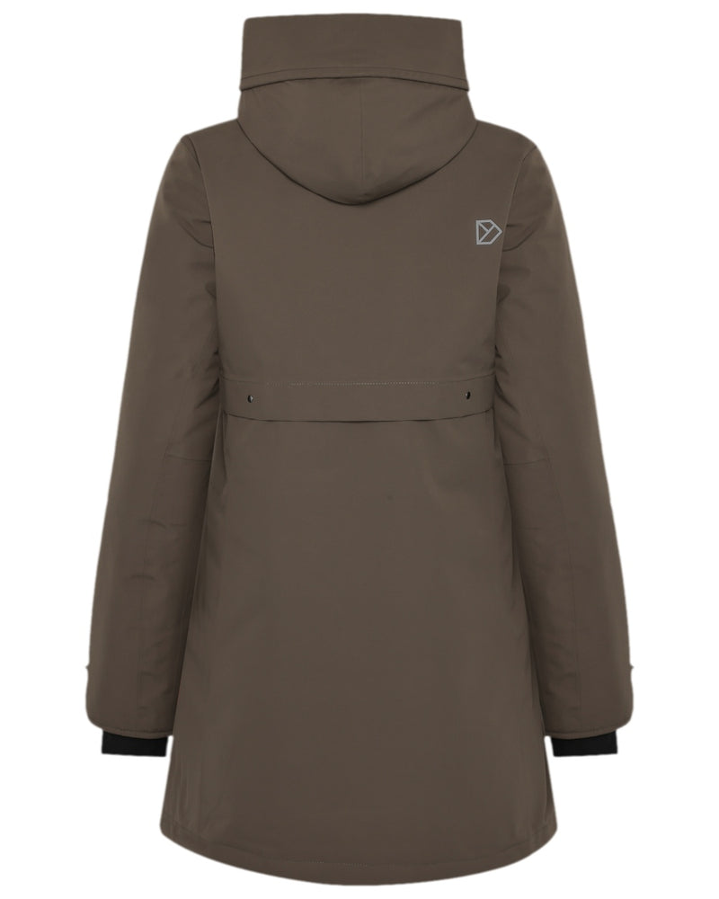 Mocha Brown Coloured Didriksons Helle Ladies Parka 5 on white background 