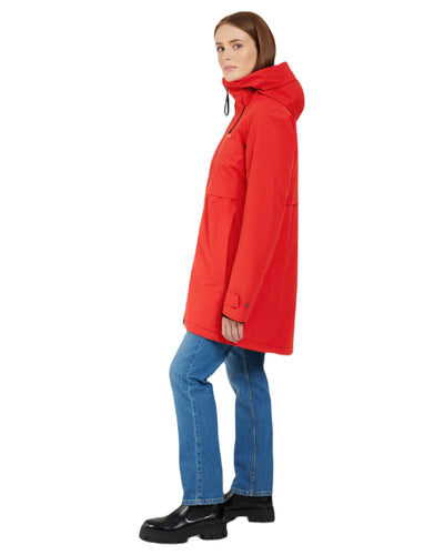 Pomme Red coloured Didriksons Helle Ladies Parka 5 on white background #colour_pomme-red