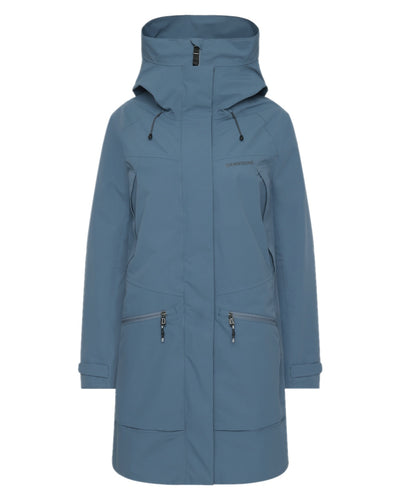 True Blue coloured Didriksons Womens Parka on white background #colour_true-blue