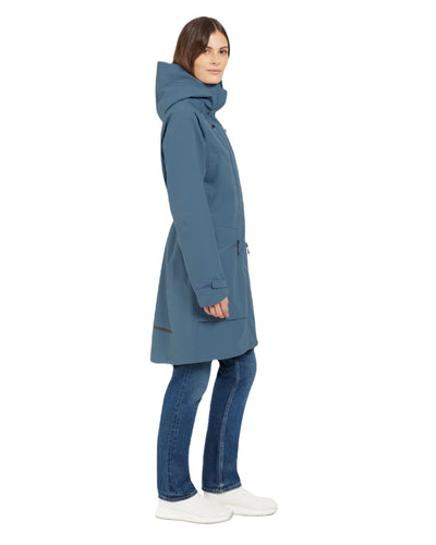 True Blue coloured Didriksons Womens Parka on white background #colour_true-blue