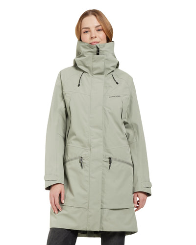 Wilted Leaf coloured Didriksons Womens Parka on white background #colour_wilted-leaf