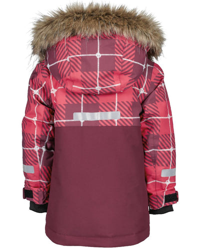 Termos Rusty Wine Coloured Didriksons Kids Polarbjörnen Printed Parka on white background #colour_termos-rusty-wine