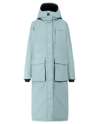 Factory Blue coloured Didriksons Leya Womens Parka Long 3 on white background #colour_factory-blue