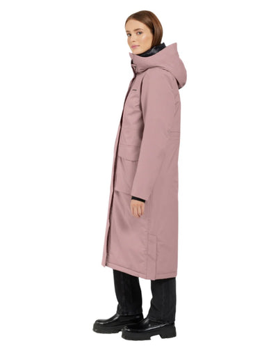 Faded Wine coloured Didriksons Leya Womens Parka Long 3 on white background #colour_faded-wine