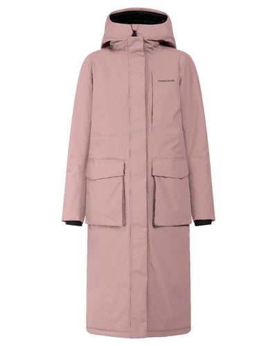 Faded Wine coloured Didriksons Leya Womens Parka Long 3 on white background #colour_faded-wine