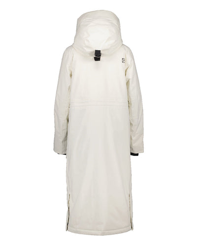 White Foam Coloured Didriksons Leya Womens Parka Long 3 On A White Background #colour_white-foam