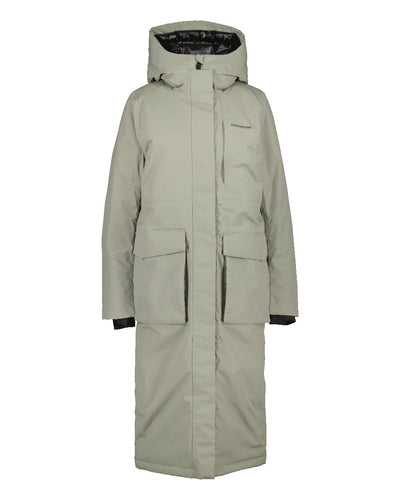 Wilted Leaf Coloured Didriksons Leya Womens Parka Long 3 On A White Background #colour_wilted-leaf