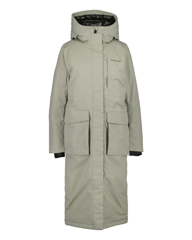 Wilted Leaf Coloured Didriksons Leya Womens Parka Long 3 On A White Background 