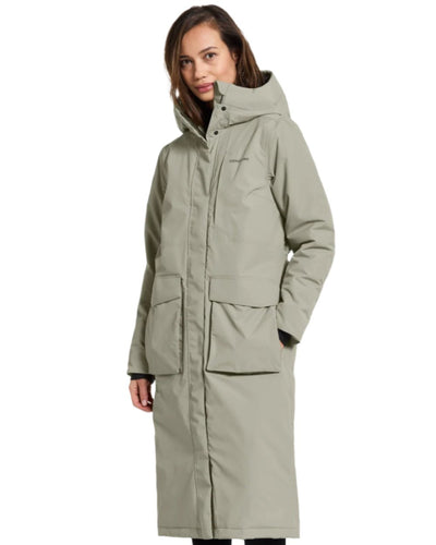 Wilted Leaf Coloured Didriksons Leya Womens Parka Long 3 On A White Background #colour_wilted-leaf