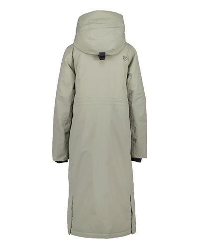 Wilted Leaf Coloured Didriksons Leya Womens Parka Long 3 On A White Background #colour_wilted-leaf