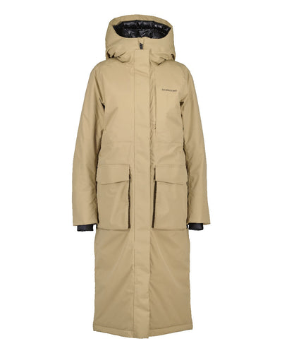 Wood Coloured Didriksons Leya Womens Parka Long 3 On A White Background #colour_wood