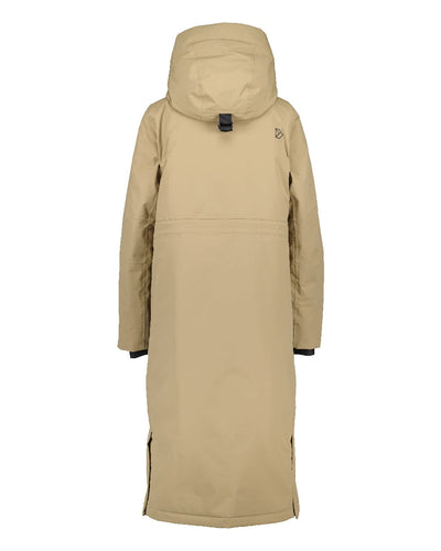 Wood Coloured Didriksons Leya Womens Parka Long 3 On A White Background #colour_wood