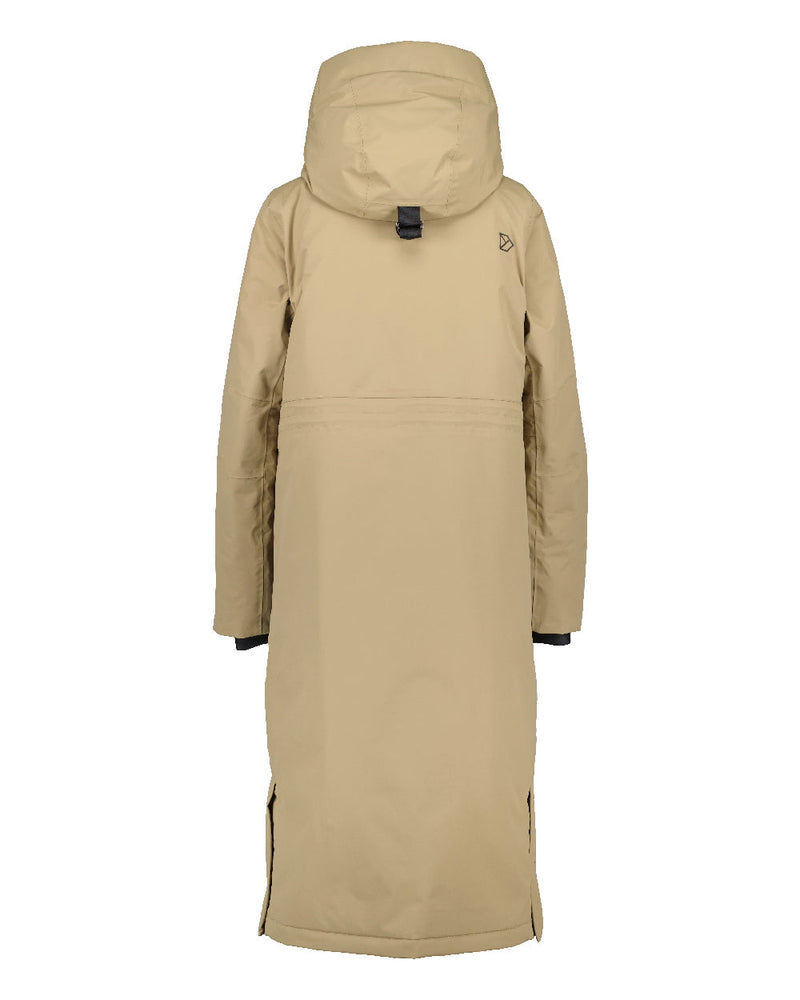 Wood Coloured Didriksons Leya Womens Parka Long 3 On A White Background 