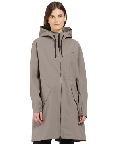 Ash Brown coloured Didriksons Marta Womens Parka 3 on white background #colour_ash-brown