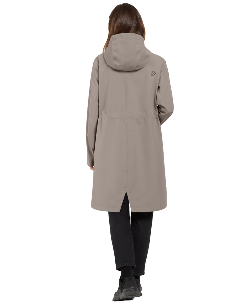 Ash Brown coloured Didriksons Marta Womens Parka 3 on white background 