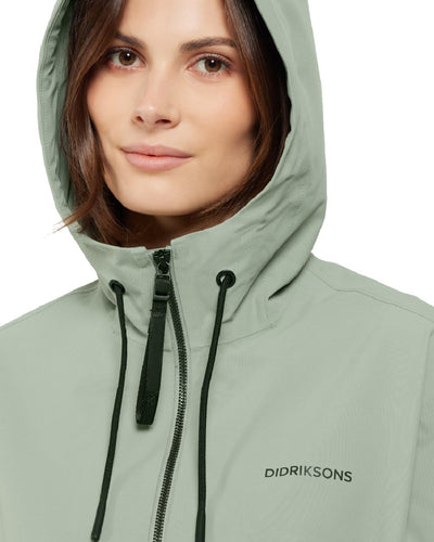 Wilted Leaf coloured Didriksons Marta Womens Parka 3 on white background #colour_wilted-leaf