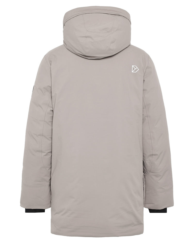 Ash Brown coloured Didriksons Mens Akilles Parka on white background 
