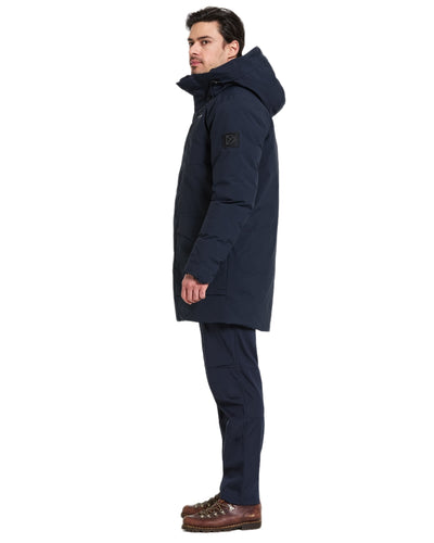 Dark Night Blue coloured Didriksons Mens Akilles Parka on white background #colour_dark-night-blue