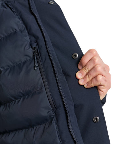 Dark Night Blue coloured Didriksons Mens Akilles Parka on white background #colour_dark-night-blue