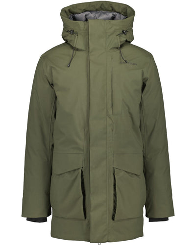 Deep Green Coloured Didriksons Mens Akilles Parka on white background #colour_deep-green