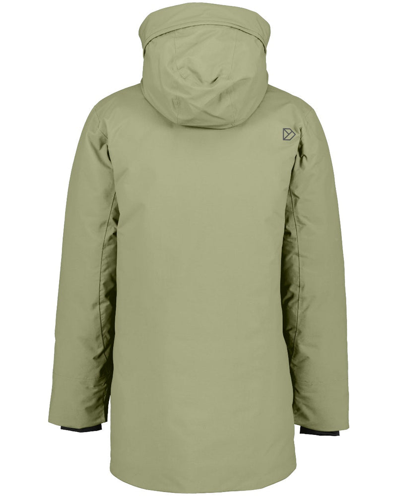 Wild Forest Green Coloured Didriksons Mens Akilles Parka on white background 