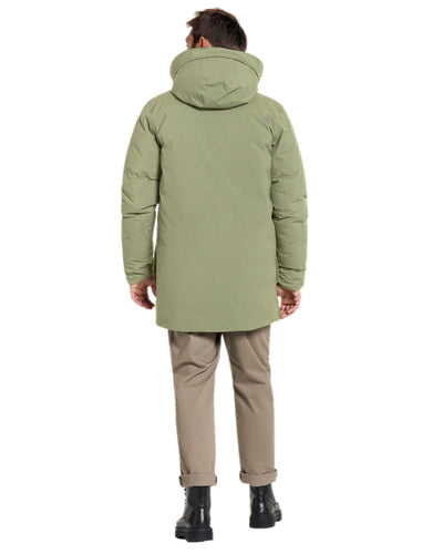 Wild Forest Green Coloured Didriksons Mens Akilles Parka on white background #colour_wild-forest-green