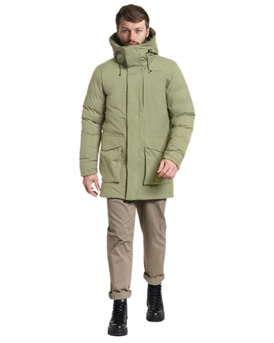 Wild Forest Green Coloured Didriksons Mens Akilles Parka on white background #colour_wild-forest-green